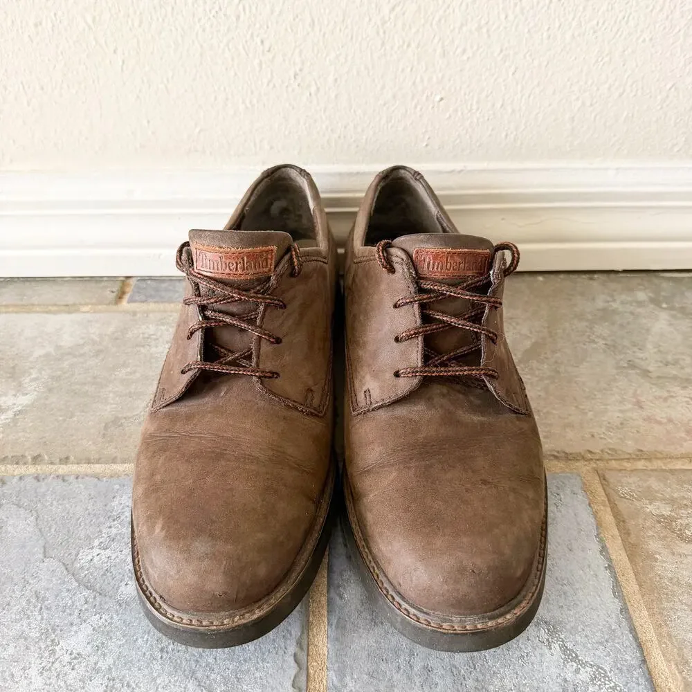Timberland Men’s Size 10 Brown Leather Oxford Casual Shoes Lace Up
